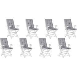 MAUI PREMIUM - Tuinkussen set 8 stuks - Lichtgrijs - Polyester