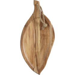 Mica Decorations Bladeren Plateau - 49x23x2 cm - Hout - Bruin