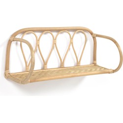 Kave Home - Nyarai rotan wandplank in natuurlijke afwerking 58 x 25 cm