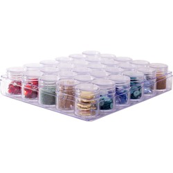 1x Sorteerdoos/boxen/organizers transparant 16 cm met 30 opbergpotjes - Gereedschap opbergkisten