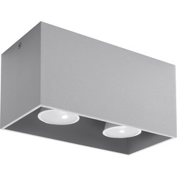 Plafondlamp modern quad grijs