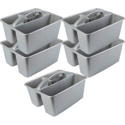 Hega Hogar Opbergbox - 5x - kunststof - 6L - met handvat - opbergdoos - Opbergbox