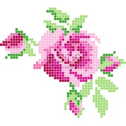 ESTAhome fotobehang crochet rose roze en groen - 200 x 279 cm - 158108