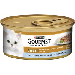 Gold luxe mix met zeevis in een saus met spinazie 85g kattenvoer - Gourmet