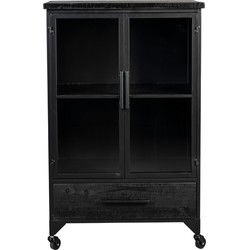 Housecraft Living Ferre Kast op wieltjes Middel Hout/ Metaal Zwart