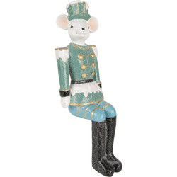 Clayre & Eef Beeld Muis Blauw Polyresin