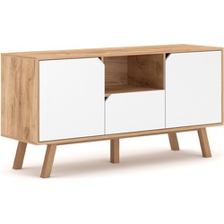 Tv-meubel 2 deuren 1 lade 1 niche L140 cm - Tokio