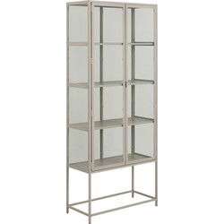 Vitrinekast - Grijs - 77x35x186cm - Varven