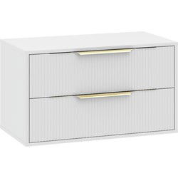 Badplaats Wastafelkast Rimini 80 cm - Mat Wit -  Badmeubel met Lades
