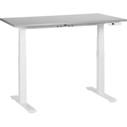 DESTINES - Elektrisch verstelbaar bureau - Grijs/Wit - Spaanplaat