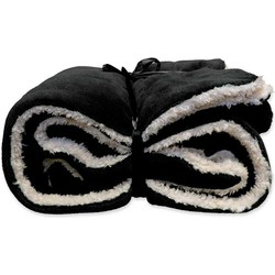 Unique Living | Lars coral fleece/suede plaid 150x200cm black
