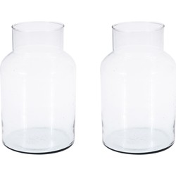 2x Glazen vaas/vazen 5000 ml van 14 x 26 cm - Vazen