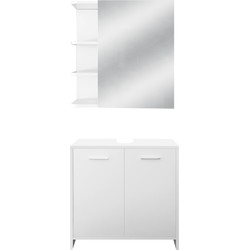 Badkamermeubelset 2-delig moderne stijl wit hout ML-Design