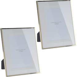 2x stuks aluminium fotolijst goud geschikt voor een foto van 13 x 18 cm - Fotolijsten