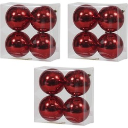 12x Kunststof kerstballen glanzend rood 12 cm kerstboom versiering/decoratie - Kerstbal