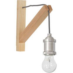 Mexlite - wandlamp - Dion - bruin - hout - E27 - 7787BE