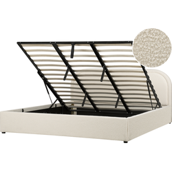 QUILLIEN - Bed opbergruimte - Lichtbeige - 180 x 200 cm - Polyester
