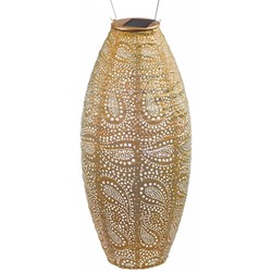 Lumiz Solar Buitenlampion Paisley Long Oval - Solar Tuinverlichting - 20 cm - Goud