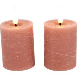 Ledkaars Lyon ro 5x5x9 cm roze s2