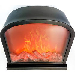Sfeerhaard lantaarn - zwart - LED - 30 x 28 cm - open haard - Sfeerhaarden