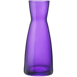 Karaf vorm bloemen vaas paars glas 20.5 cm - Vazen
