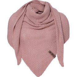 Knit Factory Gina Gebreide Omslagdoek - Driehoek Sjaal Dames - Oud Roze - 190x85 cm