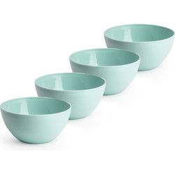 Plasticforte kommetjes/schaaltjes - 4x - kunststof - 14x6 cm - groen - Kommetjes
