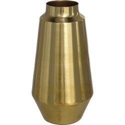 Bloemenvaas van metaal 26 x 13 cm kleur metallic goud - Vazen