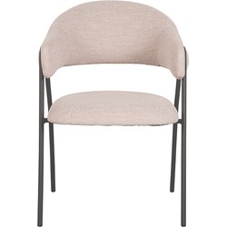 LABEL51 Eetkamerstoel Lowen - Naturel - Boucle - Black Frame