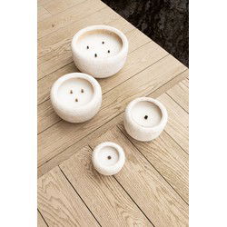 PTMD Kaars Gabor - 21x21x16 cm - Cement - Creme