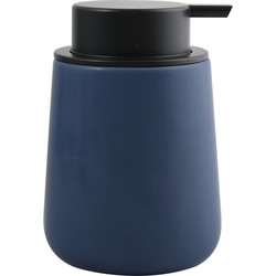 MSV Zeeppompje/dispenser Malmo - Keramiek - donkerblauw/zwart - 8,5 x 12 cm - 300 ml - Zeeppompjes