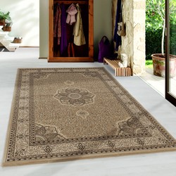 Tapijtenloods Isfahan Oosters Klassiek Laagpolig Vloerkleed Beige- 80x150 CM