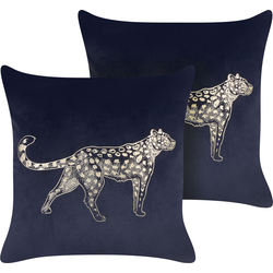 MARULA - Sierkussen set van 2 - Zwart/Goud - 45 x 45 cm - Fluweel