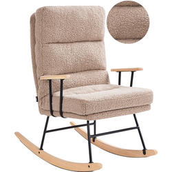 Beliani ESKELIN - Schommelfauteuil-Beige-Bouclé