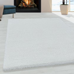 Tapijtenloods Pearl Soft Hoogpolig Vloerkleed Wit- 200x290 CM