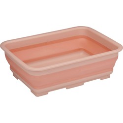 Alpina Wasmand/opbergmand opvouwbaar - kunststof - 12 Liter - zalmroze - 37 x 27 x 12 cm - Emmers