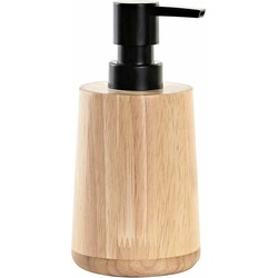 Zeeppompje/dispenser bruin bamboe hout 8 x 16 cm - Zeeppompjes