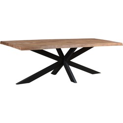 Livingfurn - Eetkamertafel Nairobi Tree Top  240 cm - Mangohout - Bruin