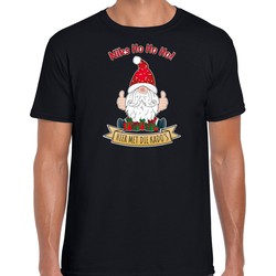 Bellatio Decorations fout kersttrui t-shirt heren - Kado Gnoom - zwart - Kerst kabouter XL - kerst t-shirts
