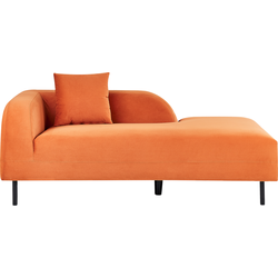 Beliani LE CRAU - Chaise longue-Oranje-Fluweel