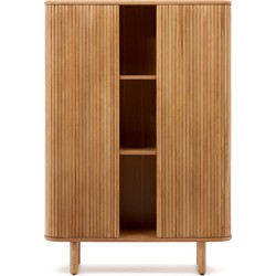 Kave Home - Hoog Mailen-dressoir met 2 deuren van essenfineer met een natuurlijke afwerking 110 x 160