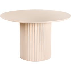 NEWELL - Ronde eettafel - Lichtbeige - 120 cm - Hout