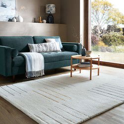 Laagpolig vloerkleed Dottie - Geometrisch - Wol - Blauw / Multi - 200 x 290 cm