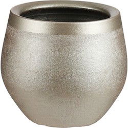 Mica Decorations Bloempot - goudkleurig - keramiek - 20 x 18 cm - Plantenpotten