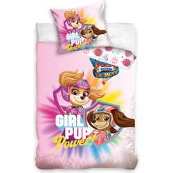 Paw Patrol - Dekbedovertrek - Eenpersoons - 140x200 cm - Kussensloop 60x70 cm - Katoen - Girl Pup - Roze