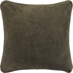 PTMD Suky Green suede leather cushion square S