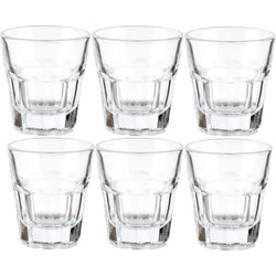 Vivalto shotglaasjes - 6x - glas - transparant - 40 ml - Shotglazen