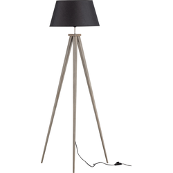 WOOOD Exclusive Omar Vloerlamp - Bamboe/Stof - Zwart - 153x60x50