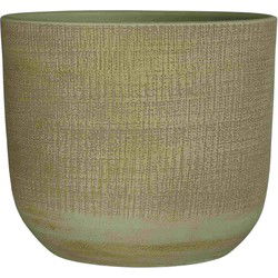 Mica Decorations Bloempot Florian - 28x28x26 cm - Terracotta - Groen