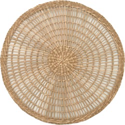 Kave Home - Palau ronde set 2 enkele lampenkappen natuurlijke vezels met natuurlijke afwerking 38x38cm